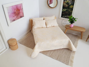 5 Piece Textured Cream Bedding Set