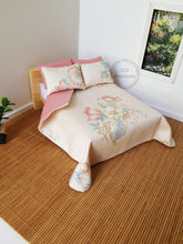 Load image into Gallery viewer, Cream and Dusty Pink Floral 5 Pce Reversible Bedding Set