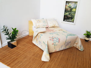 Cream Floral 5 Pce Reversible Bedding Set