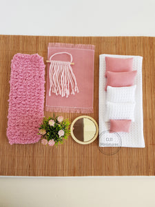 Dusty Pink and White Bedroom Décor Set