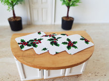 Load image into Gallery viewer, Set of 4 Christmas Holly Placemats