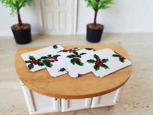 Set of 4 Christmas Holly Placemats