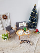 Load image into Gallery viewer, Pair of Cream and Gold Christmas Cushions