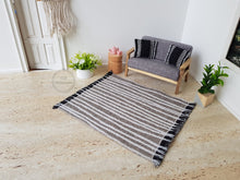 Load image into Gallery viewer, Cream Textured Stripe Rug