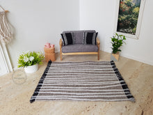 Load image into Gallery viewer, Cream Textured Stripe Rug