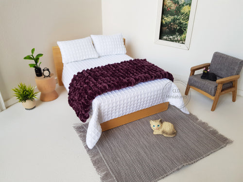 Dark Plum Chenille Bed Runner