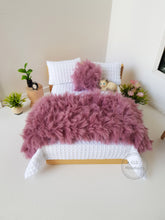 Load image into Gallery viewer, Fluffy Dusty Purple Bed Runner and Cushion