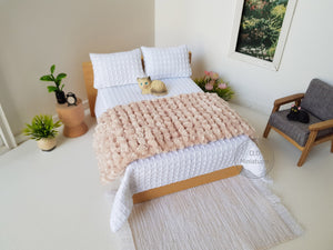 Beige Chenille Bed Runner