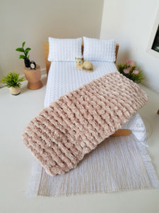 Beige Chenille Bed Runner