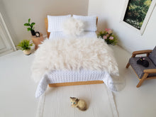 Load image into Gallery viewer, Fluffy Off-White Bed Runner and Cushion