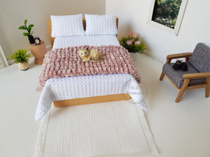 Blush Pink Chenille Bed Runner