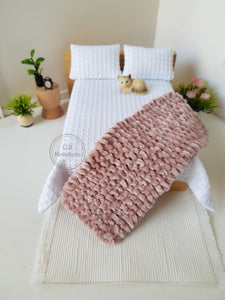 Blush Pink Chenille Bed Runner