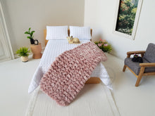 Load image into Gallery viewer, Blush Pink Chenille Bed Runner