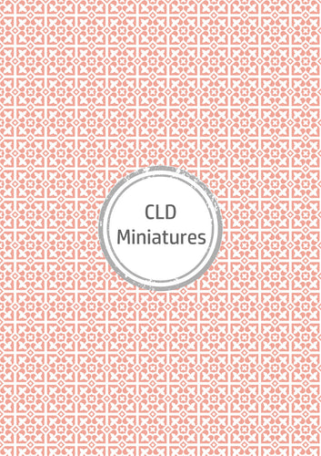 Printable Dollhouse Coral Patterned Wallpaper