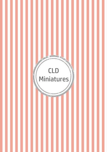 Printable Dollhouse Coral and White Stripe Wallpaper