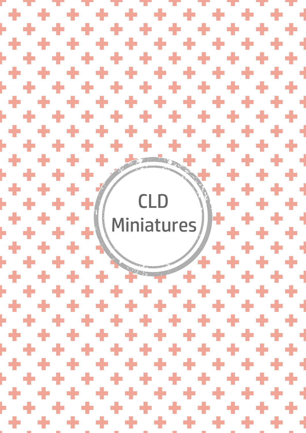 Printable Dollhouse Coral and White Cross Wallpaper