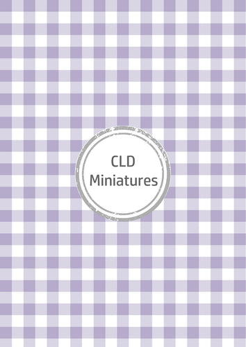 Printable Dollhouse Lilac Gingham Wallpaper