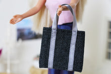 Load image into Gallery viewer, 1:6 Scale Doll Black Denim Tote Bag