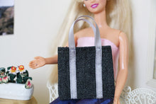 Load image into Gallery viewer, 1:6 Scale Doll Black Denim Tote Bag