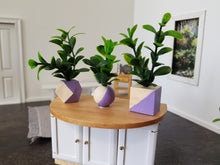 Load image into Gallery viewer, Set of 3 Lilac Dipped Wooden Pot Faux Plants