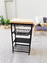 Load image into Gallery viewer, Black and Timber Kitchen Trolley Shelf Unit