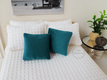 Load image into Gallery viewer, Pair of Teal Velvet Cushions