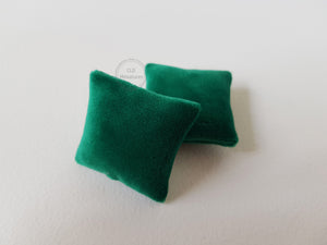 Pair of Green Velvet Cushions