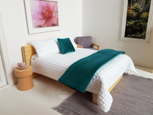 Load image into Gallery viewer, Teal Velvet Bed Runner and Cushion Set