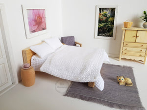 White Knitted Throw Blanket