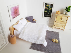 White Knitted Throw Blanket