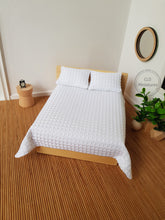 Load image into Gallery viewer, White Waffle Double Bed Comforter and Pillow Set