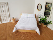 Load image into Gallery viewer, White Waffle Double Bed Comforter and Pillow Set