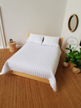 Load image into Gallery viewer, White Waffle Double Bed Comforter and Pillow Set