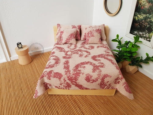 Dusty Maroon Swirls 5 Pce Bedding Set