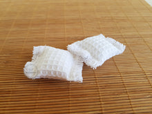 Load image into Gallery viewer, Set of 2 White Waffle Fringed Cushions