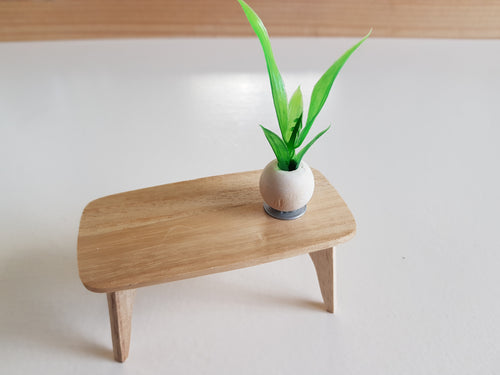 Grass Plant in a Wooden Pot