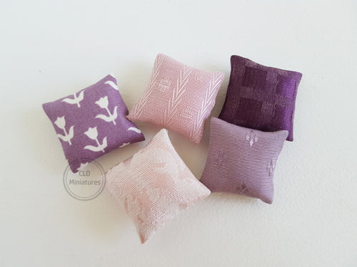 Set of 5 Mini Cushions in Dusty Purple