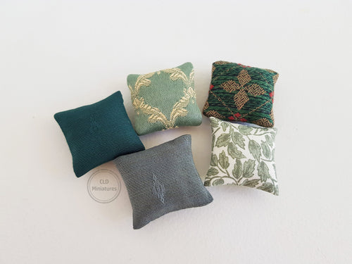 Set of 5 Dark Green Cushions