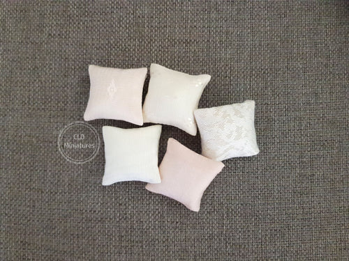 Set of 5 Mixed Cream Textured Cushions