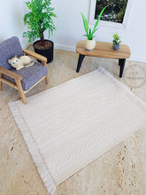 Load image into Gallery viewer, Textured Stripe Rug or Runner in Cream