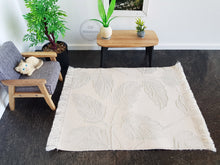 Load image into Gallery viewer, Cream and Pale Blue-Grey Textured Leaves Rug - 2 Sizes