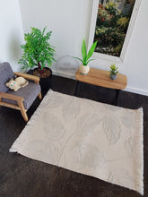 Load image into Gallery viewer, Cream and Pale Blue-Grey Textured Leaves Rug - 2 Sizes