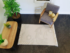 Small Cream and Pale Blue-Grey Rug