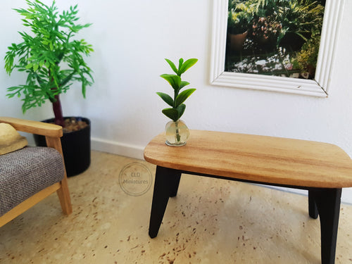 Wooden Coffee Table with Black Legs