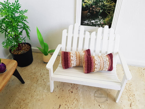 Pair of Burgundy Pom-Pom Trimmed Cushions