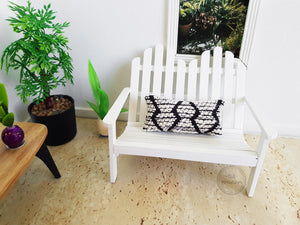 Rectangular Black and Cream Textured Cushion