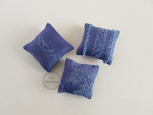 Set of 3 Mixed Blue Cushions