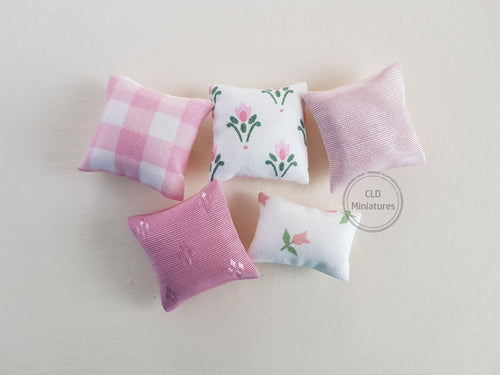 Set of 5 Pale Pink Dollhouse Cushions