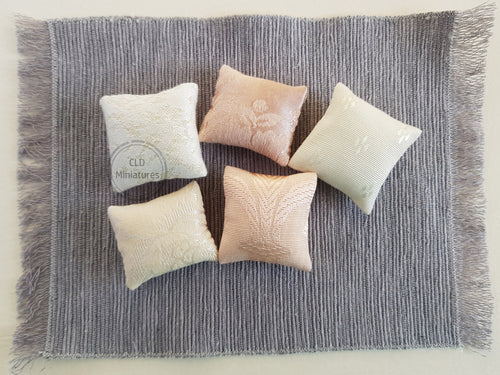 Set of 5 Cream and Blush Textured Cushions