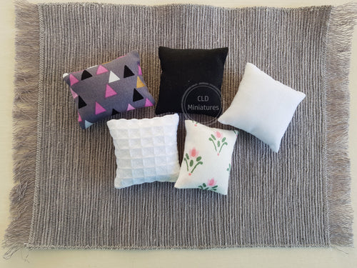 Set of 5 Mixed Black and White Mini Cushions